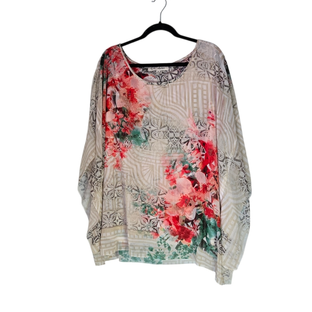 G Collection XL Floral Top Sleeves Fairycore, Whimsygoth, Boho Lined Blouse - Picture 5 of 9